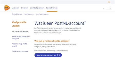 postnl account zoeken.